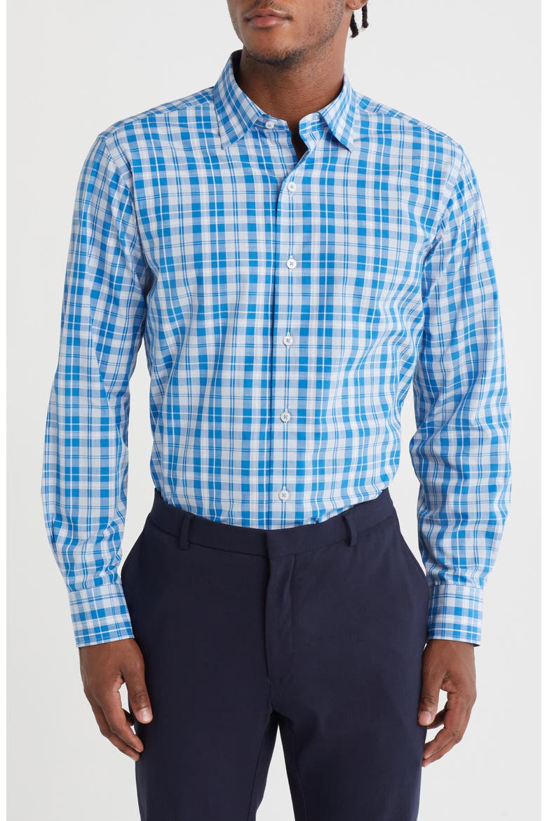 Poplin Sport Shirt, Main, color, ROYAL/ SKY