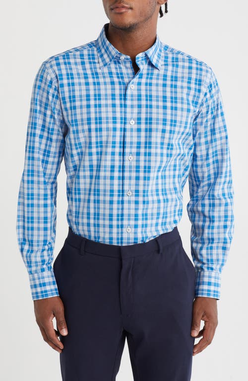 David Donahue Poplin Sport Shirt In Blue