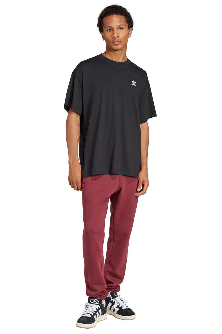 Trefoil Essentials Oversize Cotton T-Shirt, Alternate, color, BLACK