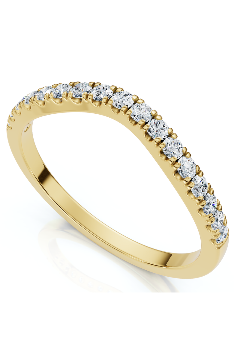 Curved Accent Diamond Guard Ring 14k Gold Lab Grown, Main, color, 14k Yellow Gold