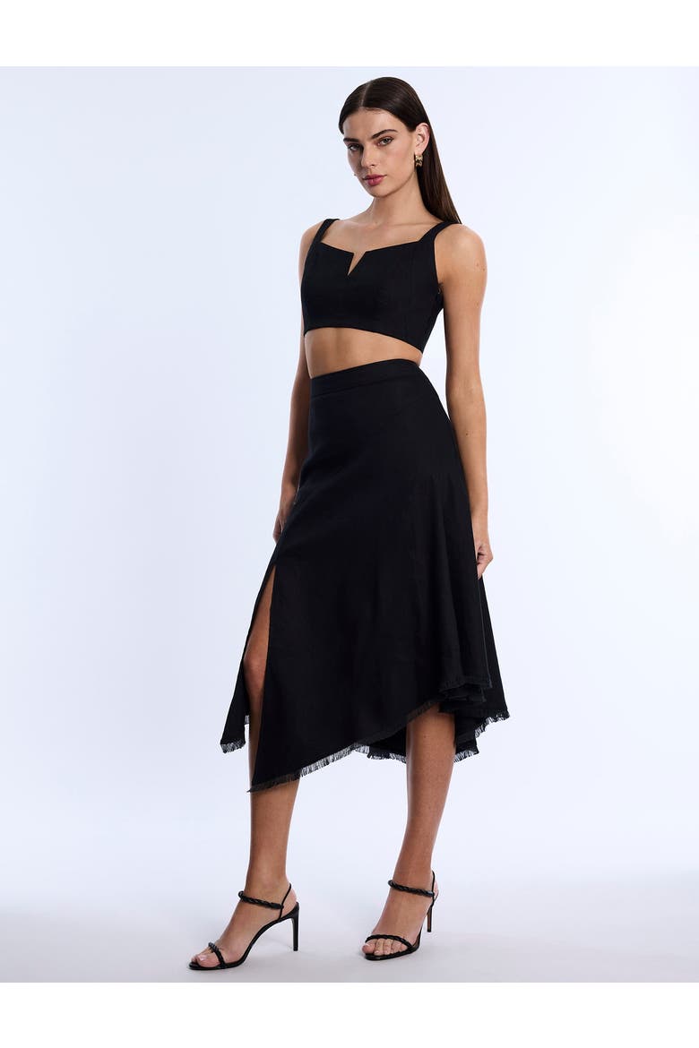 High Slit Flared Skirt, Alternate, color, Black