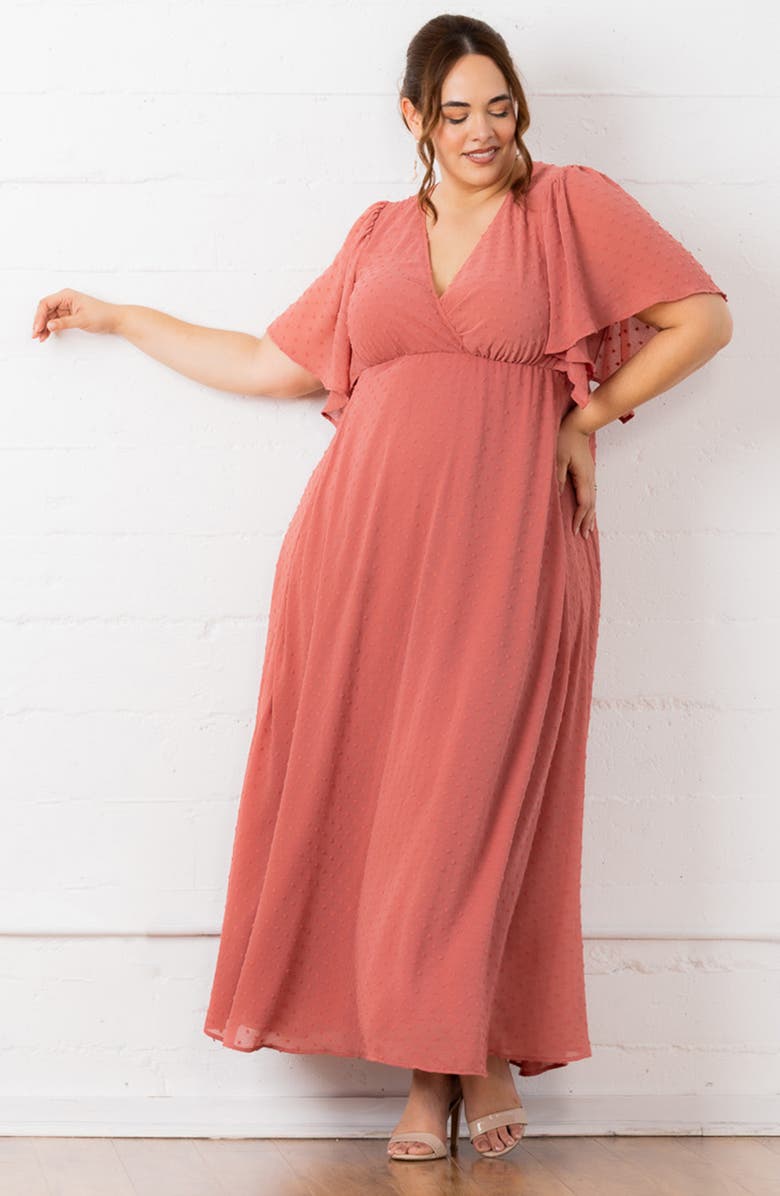 Kiyonna Metallic Thread Dress, Alternate, color, Peachy Keen