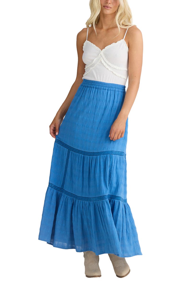 Talisman the Label Aurora Tiered Maxi Skirt, Alternate, color, Blue Haze