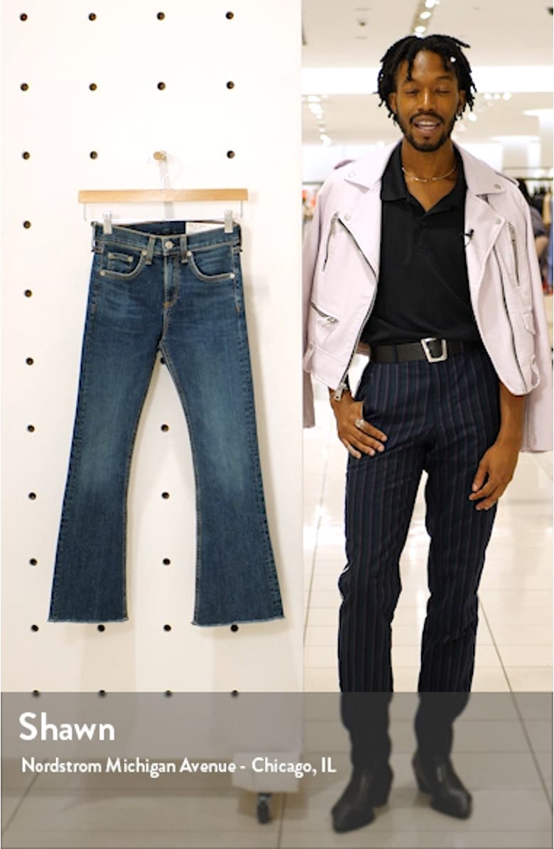 /JEAN High Rise Raw Edge Crop Flare Jeans, sales video thumbnail