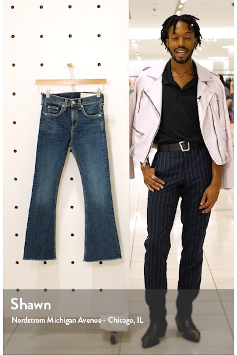 rag & bone/JEAN High Rise Raw Edge Crop Flare Jeans video