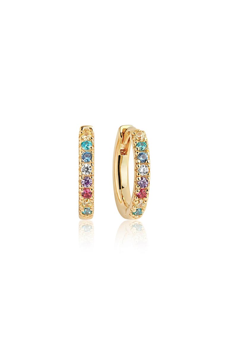 Earrings Ellera, Main, color, 18k Gold Plated / Rainbow