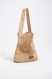 Bimba y Lola Raffia Woven Shoulder Bag
