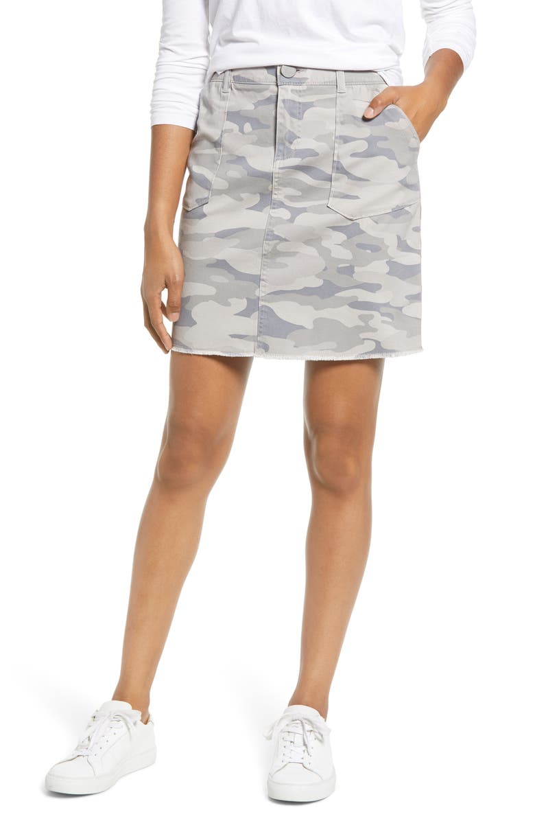 Wit & Wisdom Camo Print Skirt, Main, color, Sand