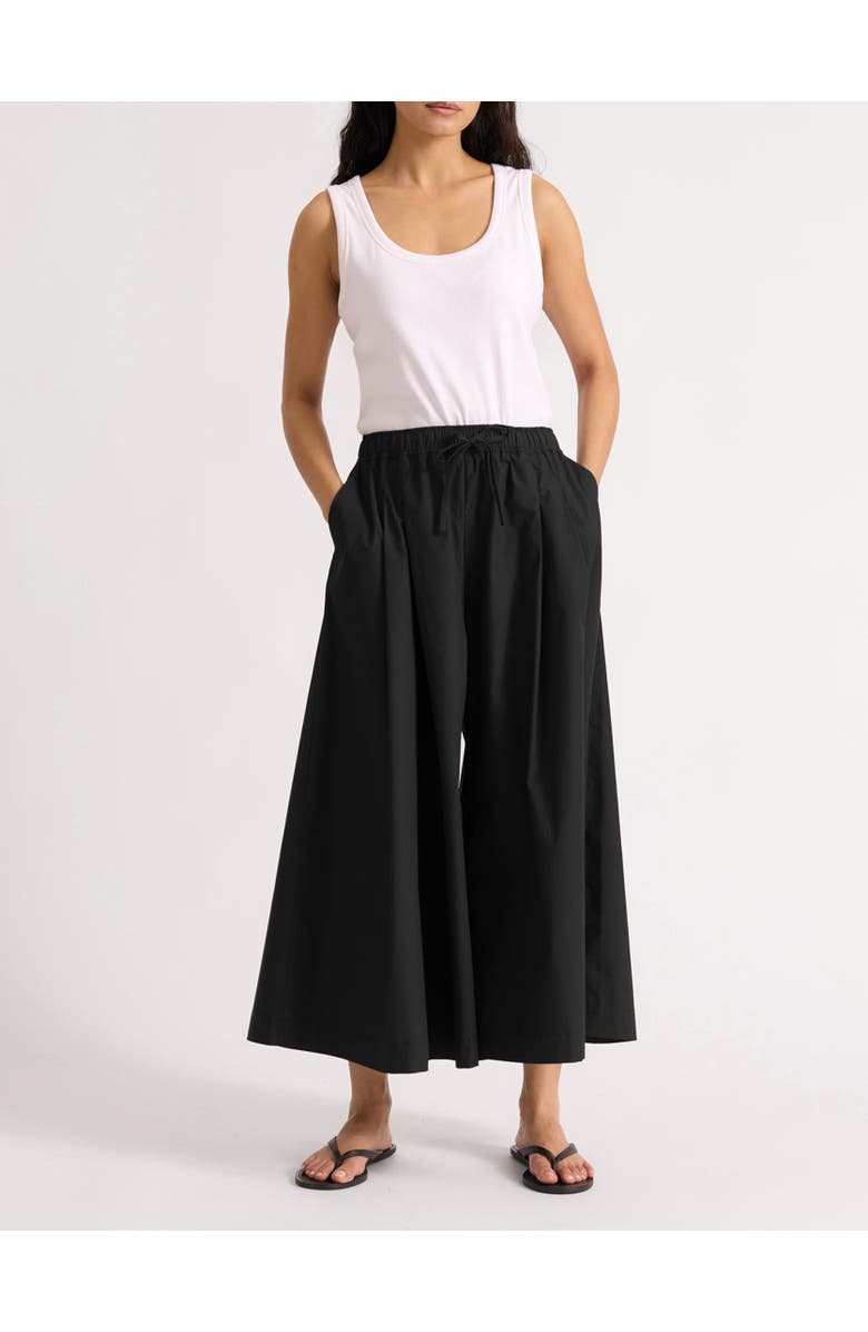 Albaray Cotton Super Wide Leg Culottes, Alternate, color, Black