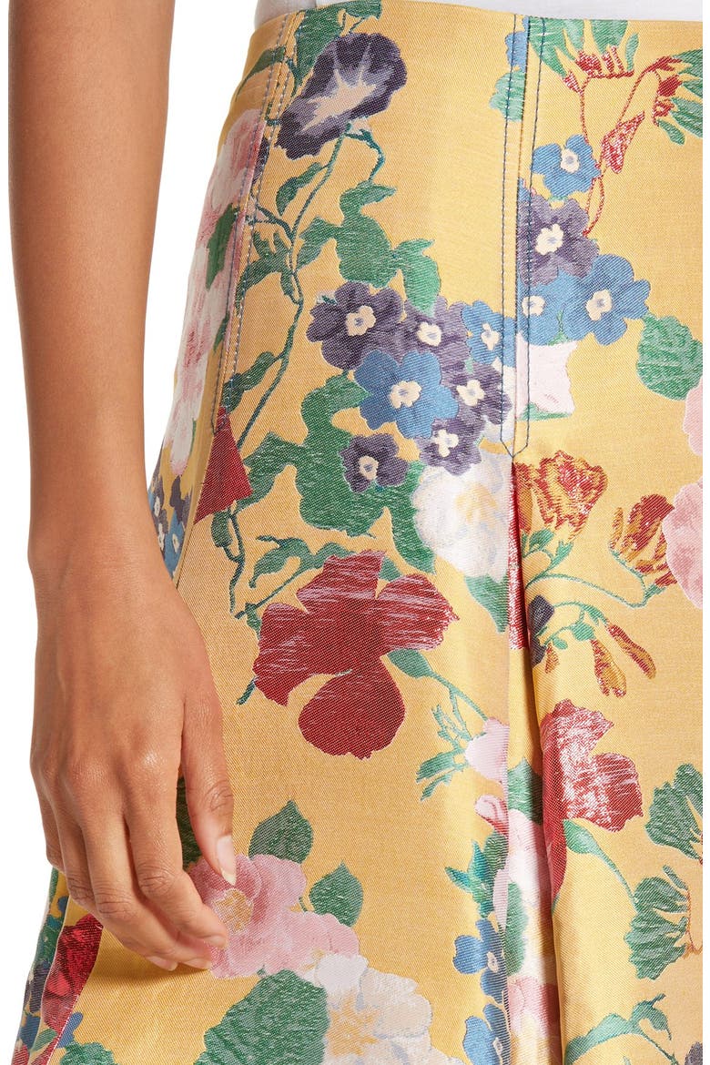 Romantic Garden Brocade Skirt, Alternate, color, YELLOW MULTI