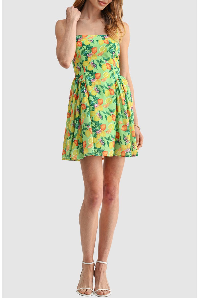 Lemon Print  Princess Cut Minidress, Main, color, LEMON PRINT