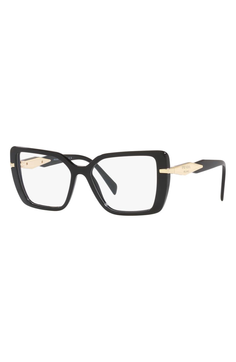 Prada 53mm Square Optical Glasses, Alternate, color, 