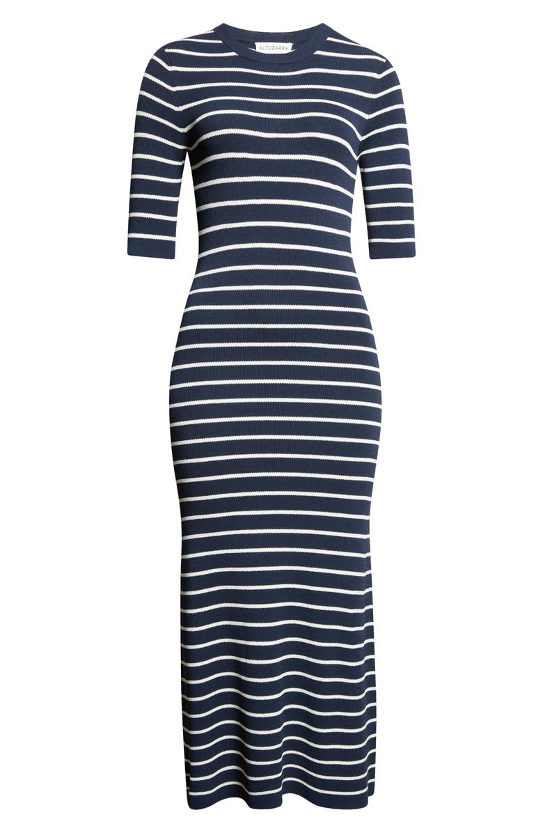 Altuzarra Kitty Stripe Sweater Dress, Alternate, color, Navy/ Ivory