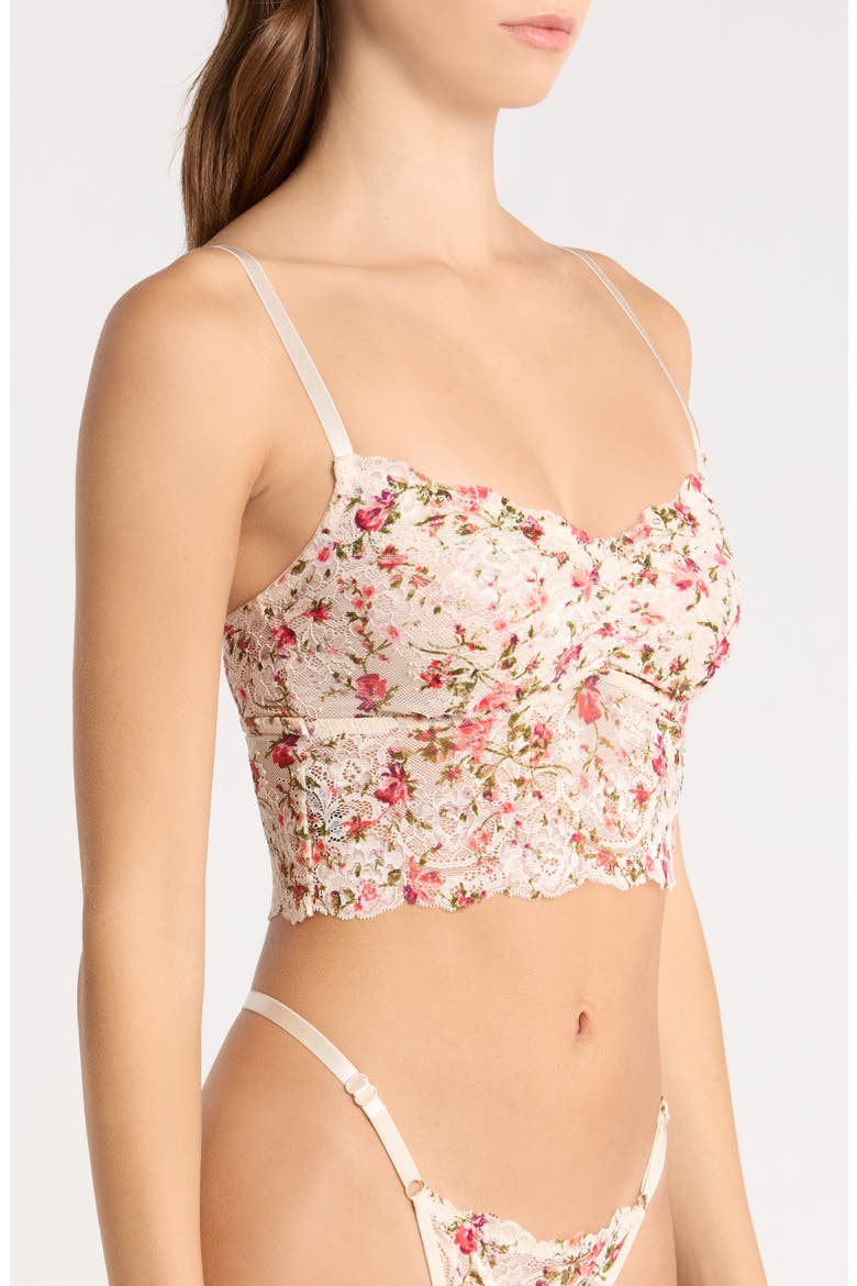 Floral Lace Longline Bralette, Alternate, color, FIELD FLORAL