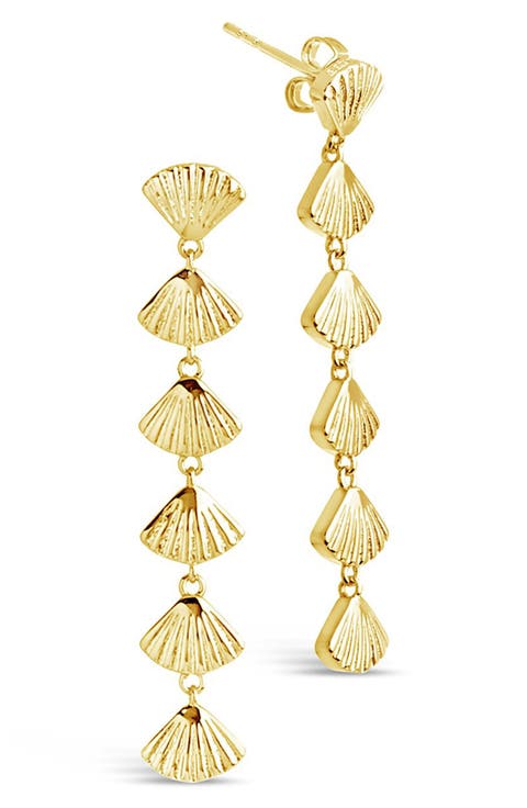 Scallop Shell Linear Drop Earrings