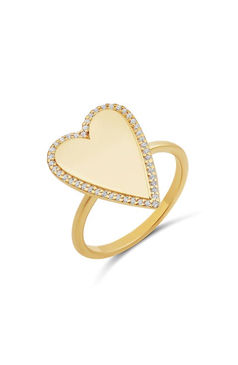 Pavè Outline Heart Ring