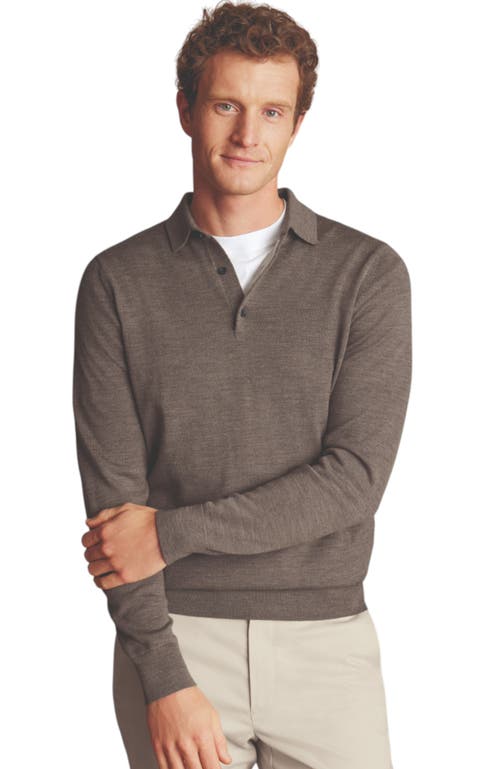 CHARLES TYRWHITT CHARLES TYRWHITT MERINO POLO LONG SLEEVE SWEATER 