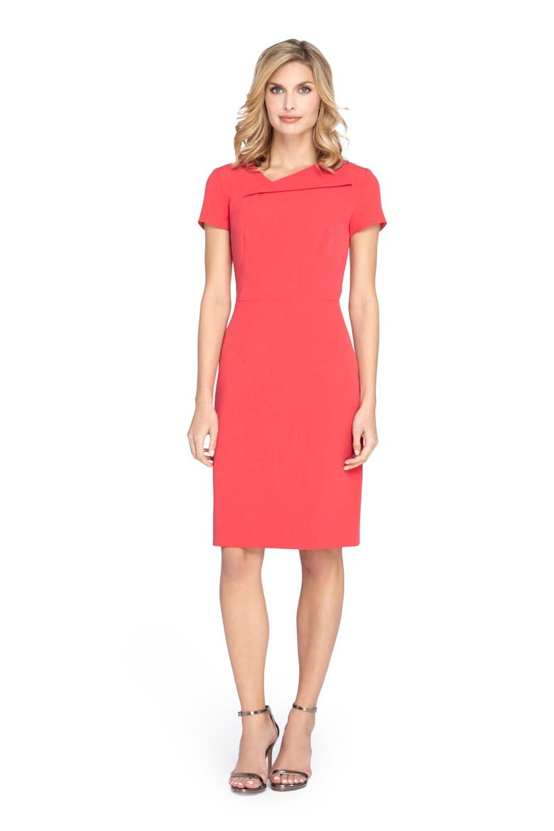 Crepe Sheath Dress, Alternate, color, MELON