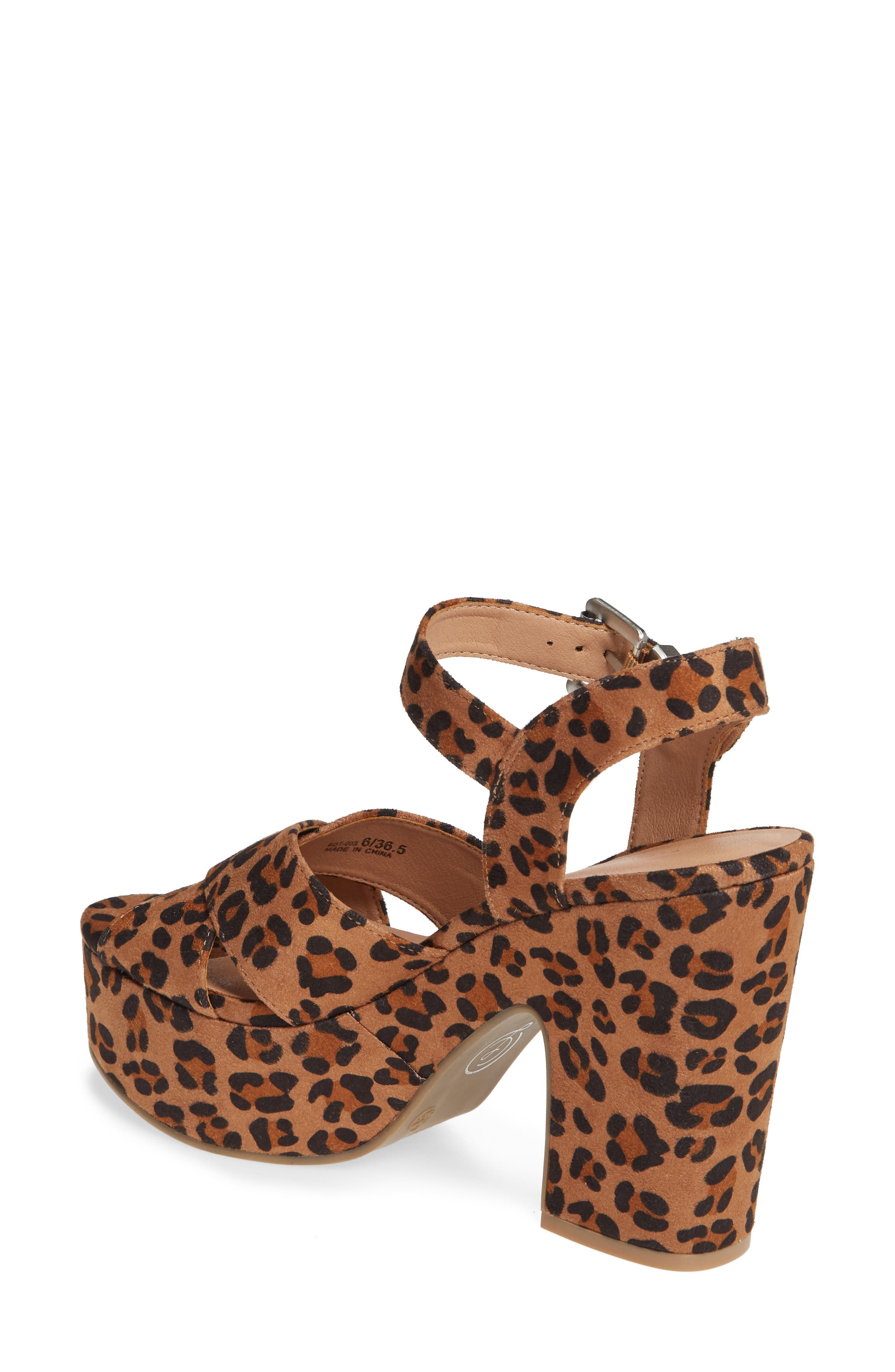 Bali Platform Sandal, Alternate, color, NATURAL CHEETAH