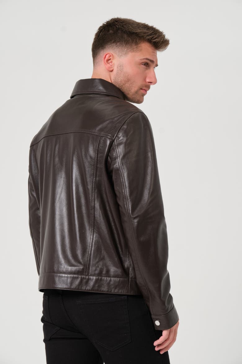 Maddox Leather Jacket, Alternate, color, Coffee Bean Brown