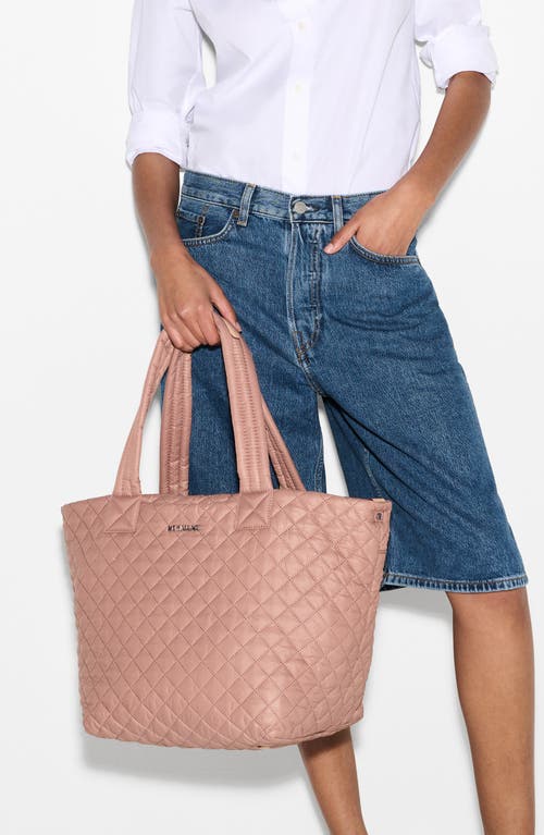 Mz Wallace Metro Deluxe Medium Quilted Tote Bag In Dusty Rose