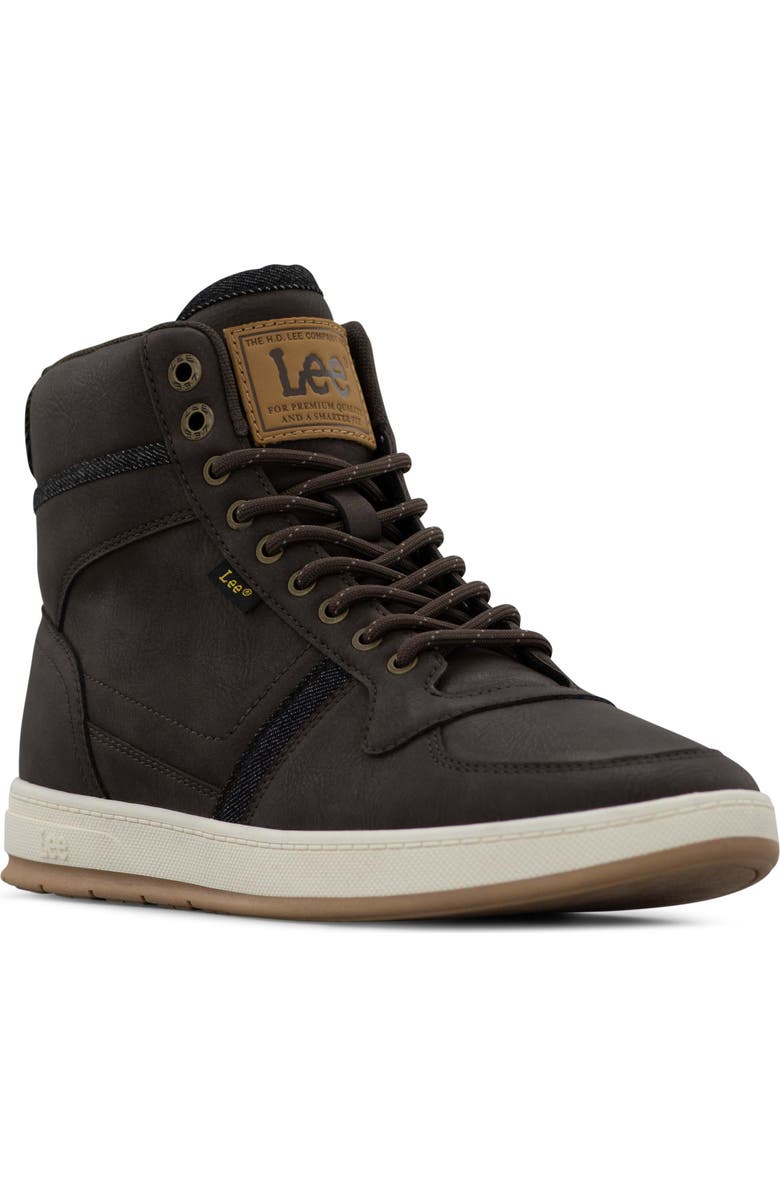 Lee Dayton High Top Sneaker, Main, color, Black Coffee/ Black Denim
