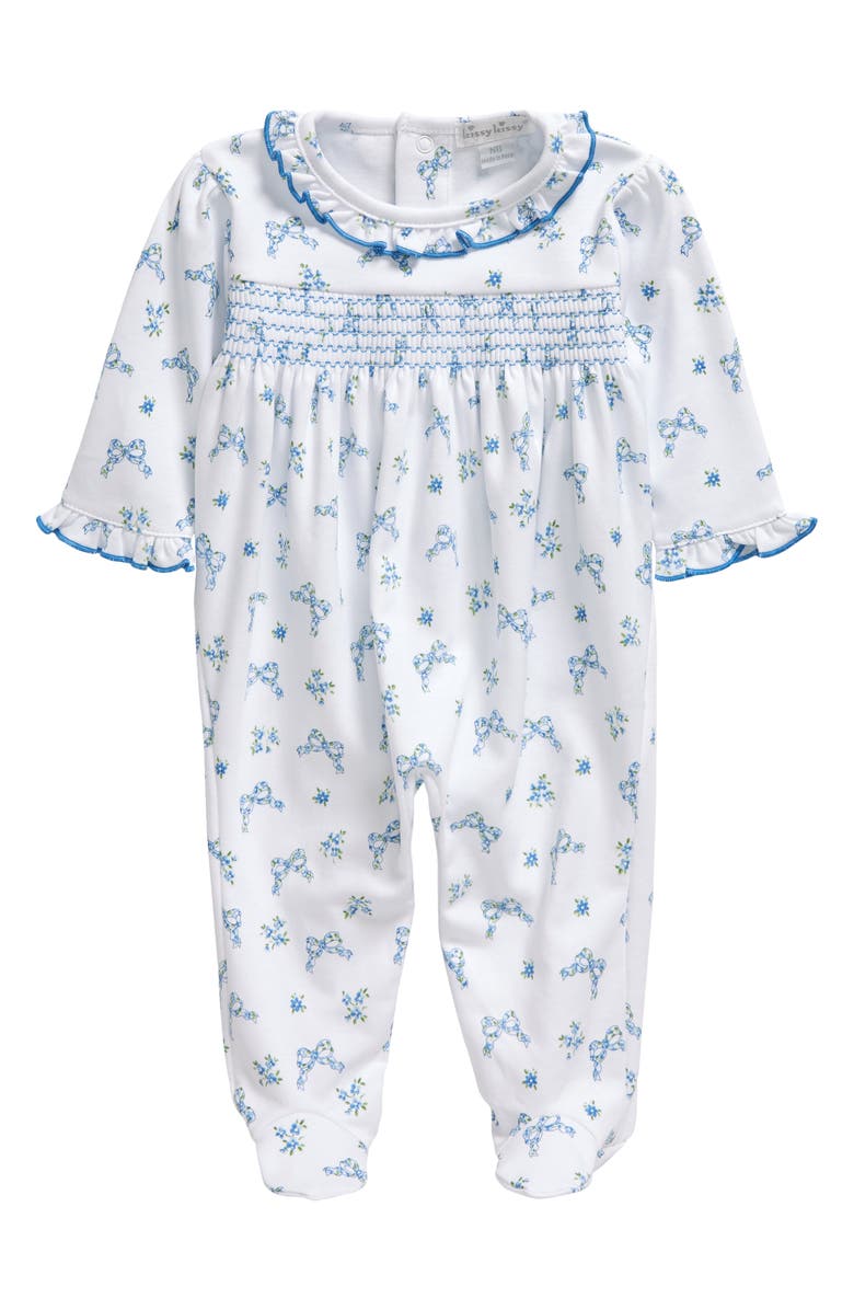 Kissy Kissy Ruffle Pima Cotton Footie, Main, color, 