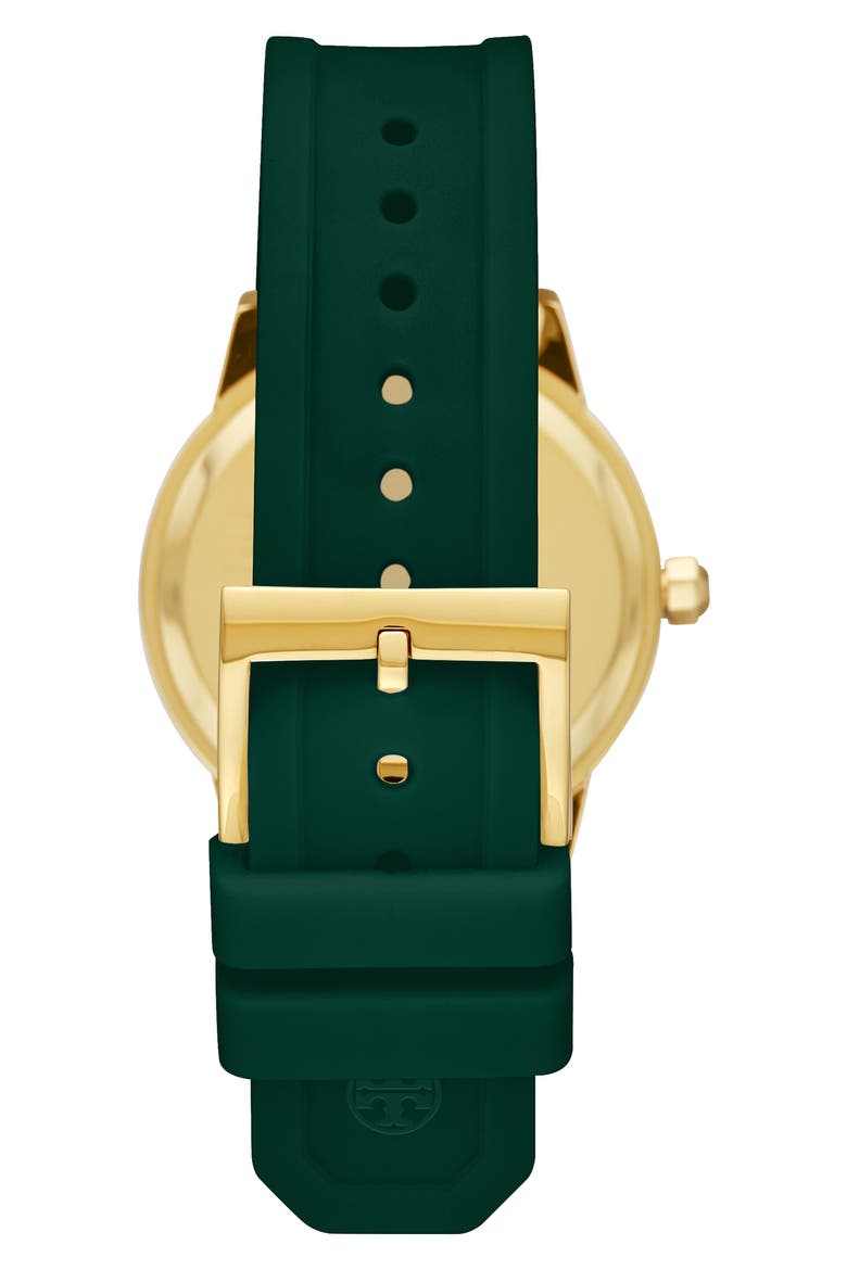 Gigi Silicone Strap Watch, 36mm, Alternate, color, GREEN/ GOLD