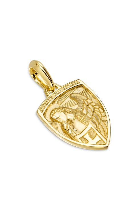 St. Michael 18K Yellow Gold Amulet