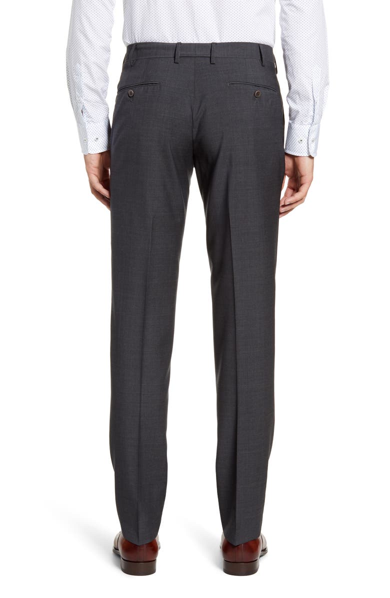 Zanella Parker Flat Front Plaid Wool Dress Pants, Alternate, color,