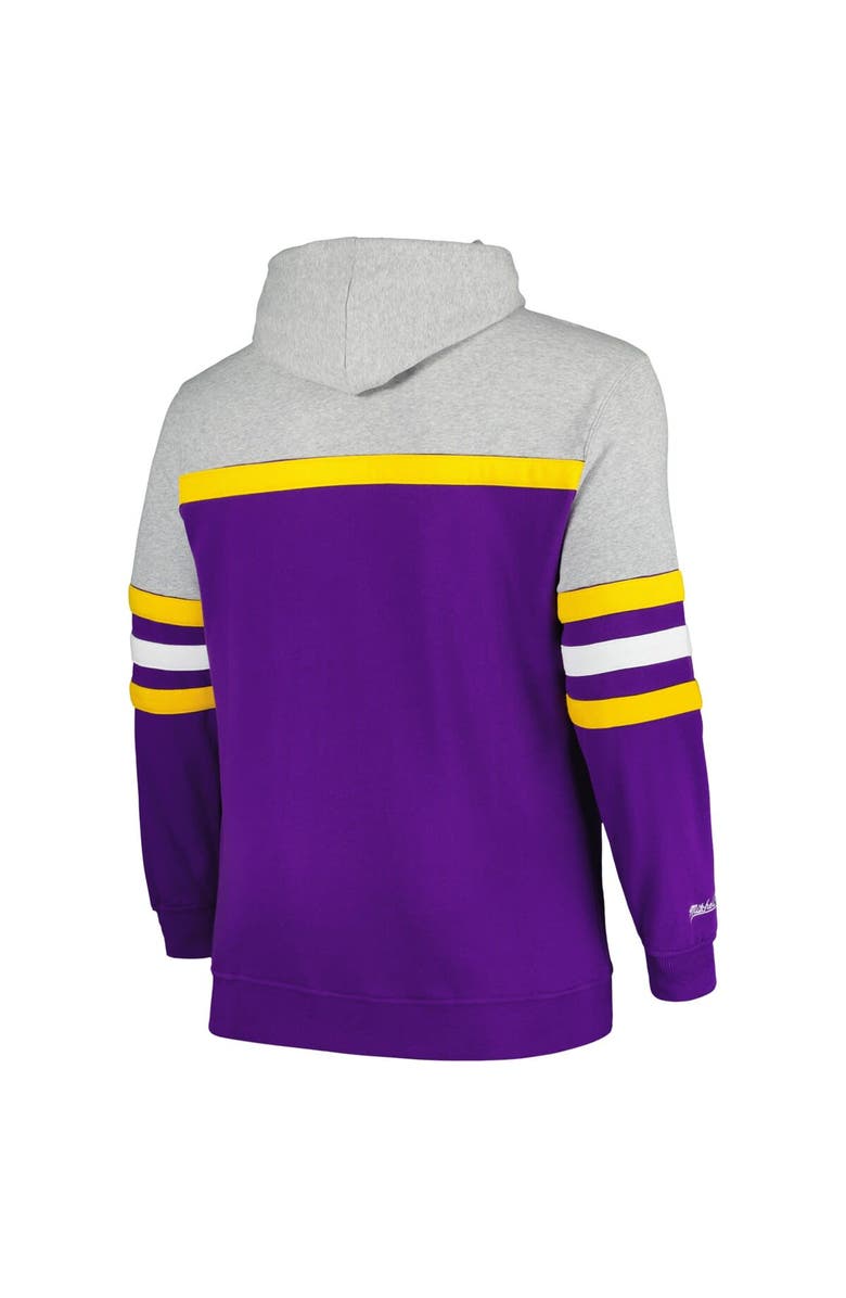 Mitchell & Ness Men's Mitchell & Ness Heather Gray/Purple Minnesota Vikings Big & Tall Head Coach Pullover Hoodie, Alternate, color,