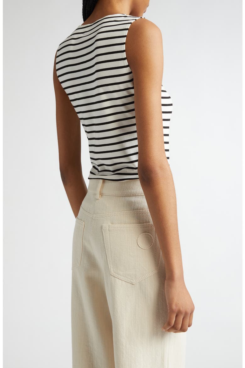 Stripe Square Neck Tank, Alternate, color, CREAM-BLACK