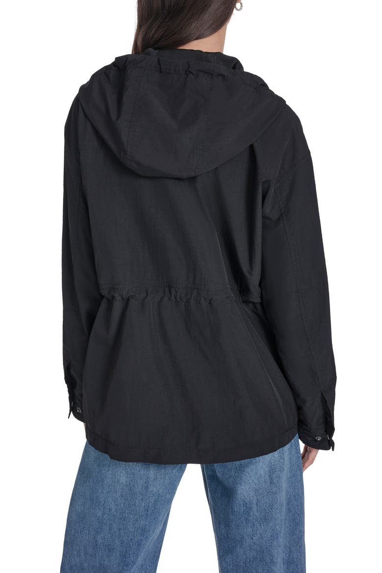 Water Resistant Hooded Jacket, Alternate, color, BLACK
