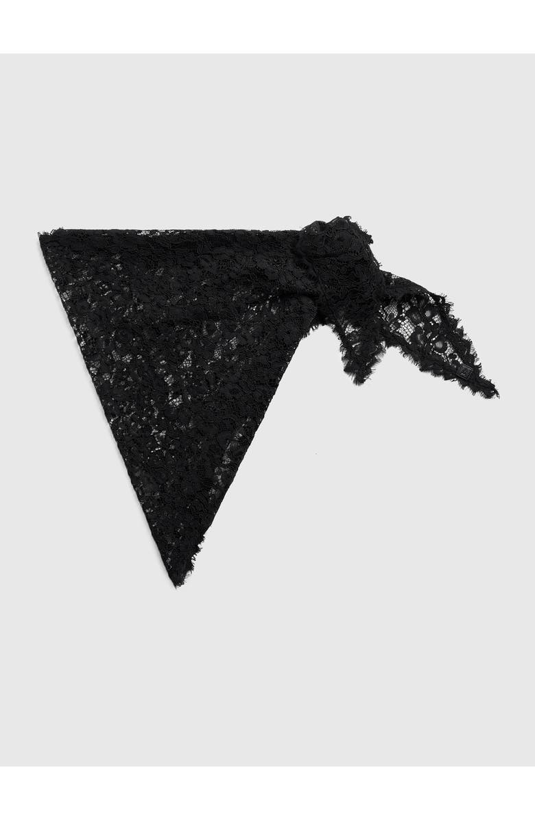 Manière De Voir Kadia Lace Head Scarf, Alternate, color, Black