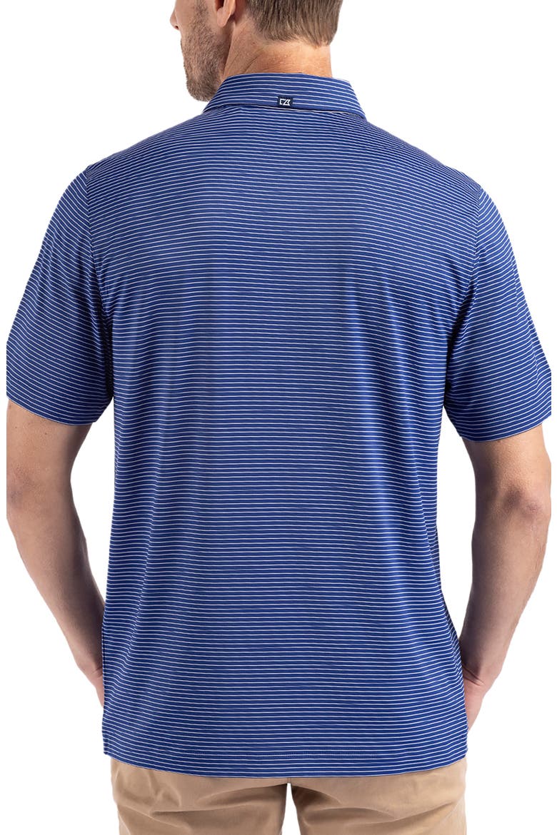 Forge Fine Line Stripe Recycled Blend Polo, Alternate, color, TOUR BLUE/WHITE