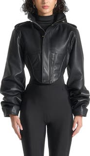 Manière De Voir Solange Tacked Sleeve Corset Jacket