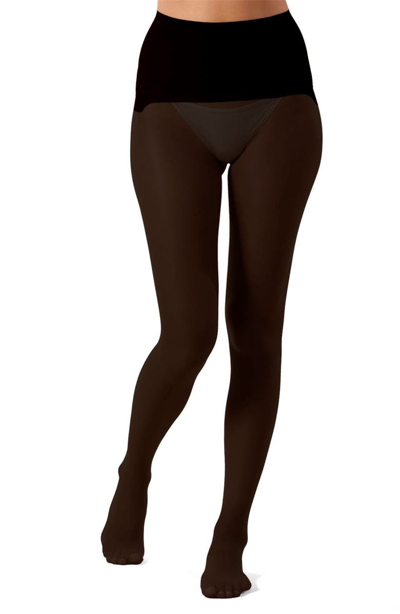 MeMoi Crystal Sheer Seamless Tights, Alternate, color, Black