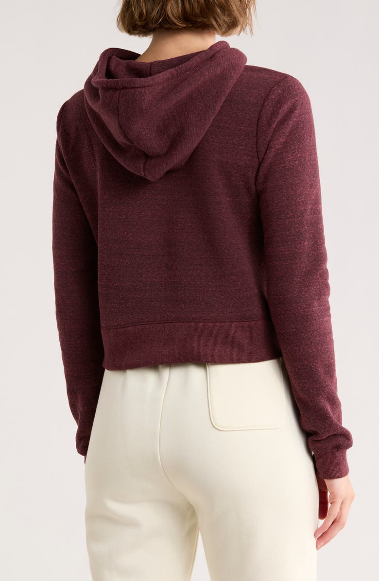 Threads 4 Thought Fleece Crop Hoodie, Alternate, color, Maroon Rust