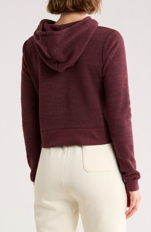 Threads 4 Thought Fleece Crop Hoodie In Burgundy