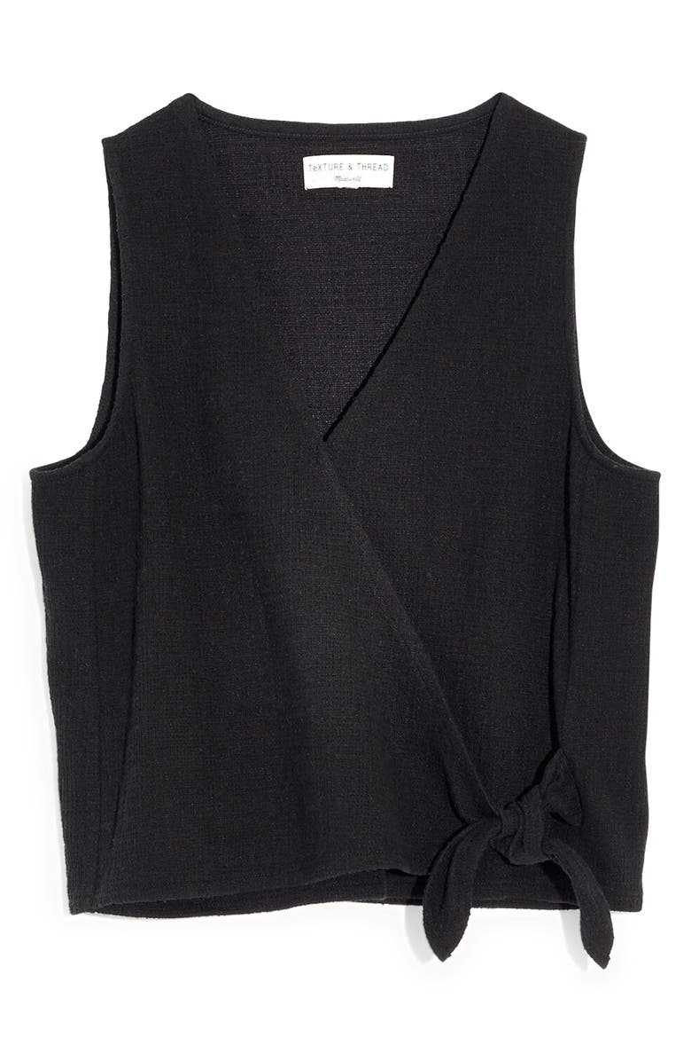 Madewell Texture & Thread Wrap Tie Tank Top, Main, color, 