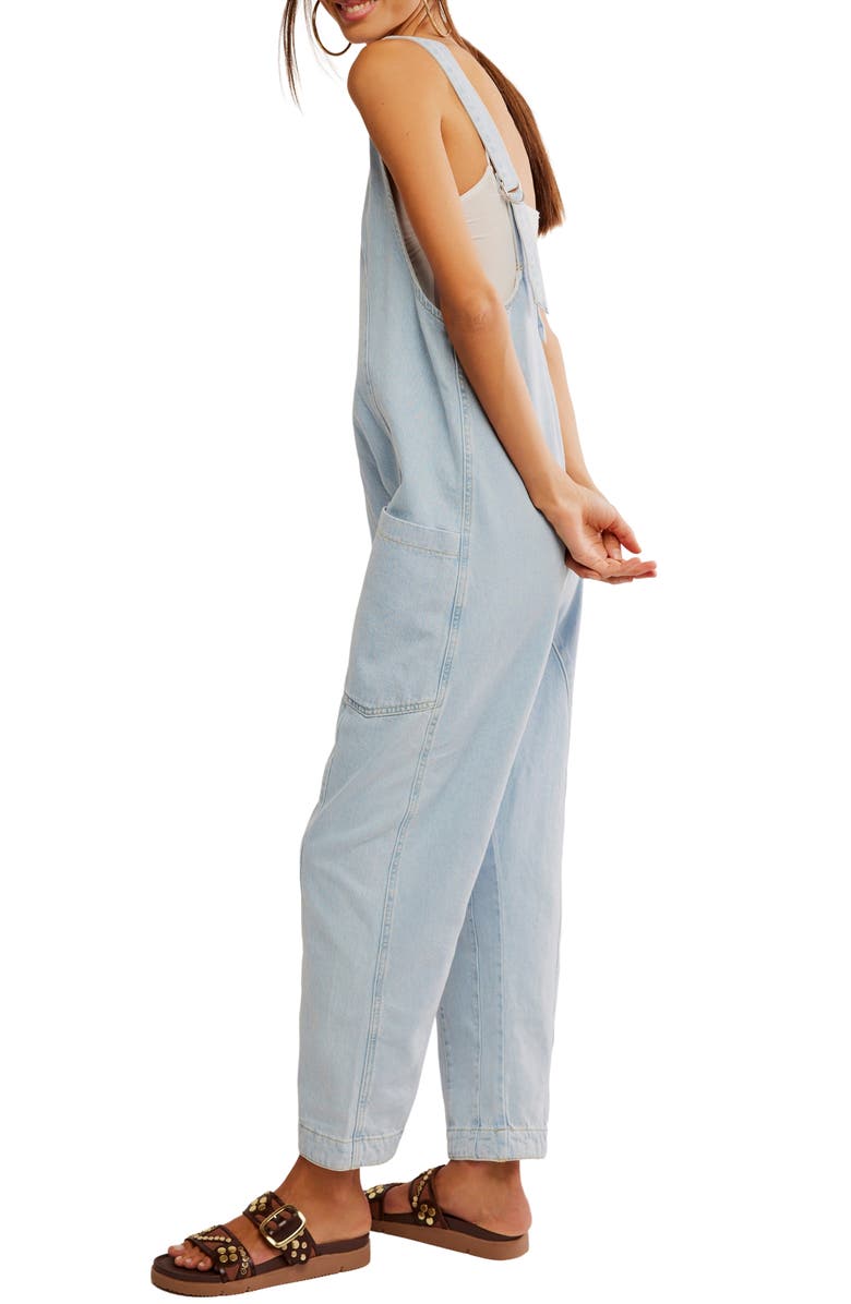 Free People High Roller Denim Jumpsuit, Alternate, color, Whimsy