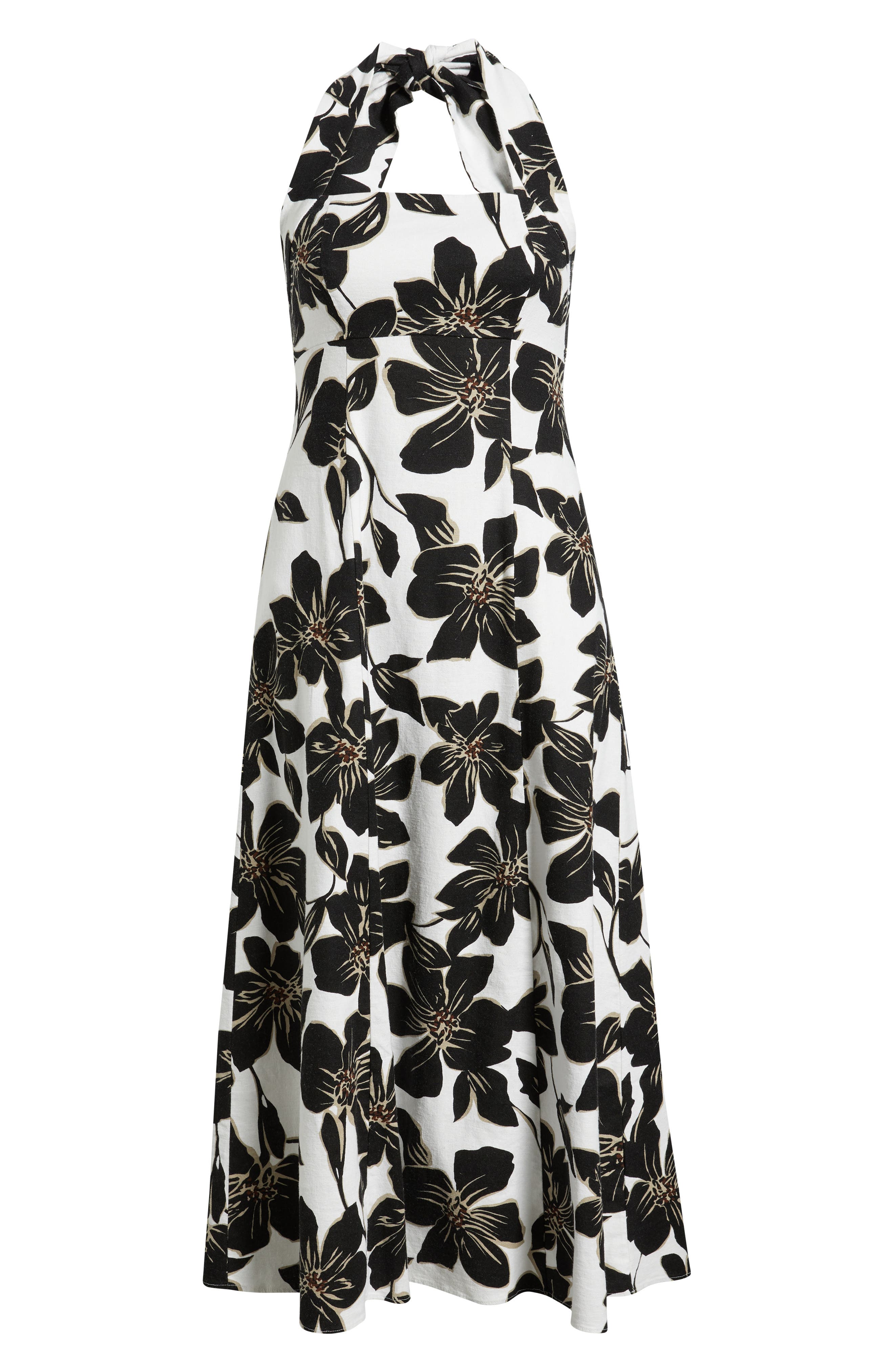 macy's linen blend halter midi dress Open Edit Linen Blend Halter Midi Dress in Navy Indigo at Nordstrom, Size X-Large Rosie Linen Halter Midi Dress