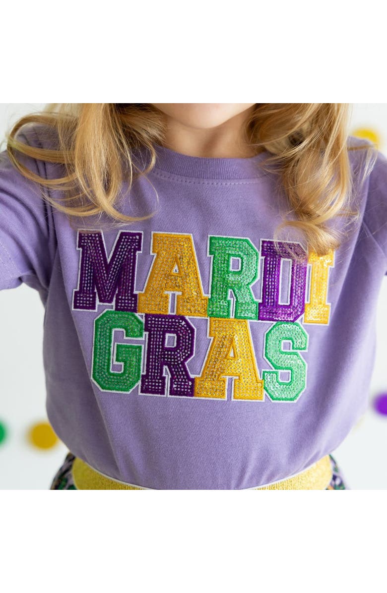 Sweet Wink Mardi Gras Patch Short Sleeve T-Shirt, Alternate, color,