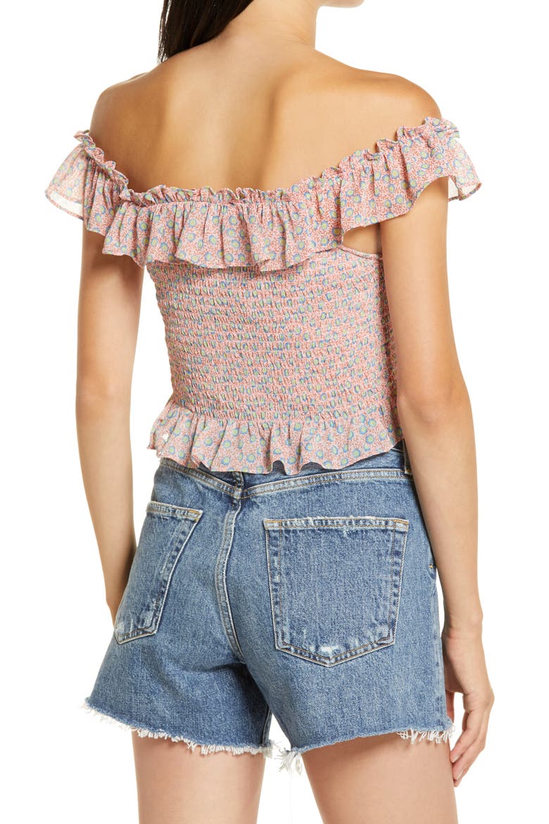 Ruffle Smocked Tank Top, Alternate, color, DITSY BLUE FLORAL
