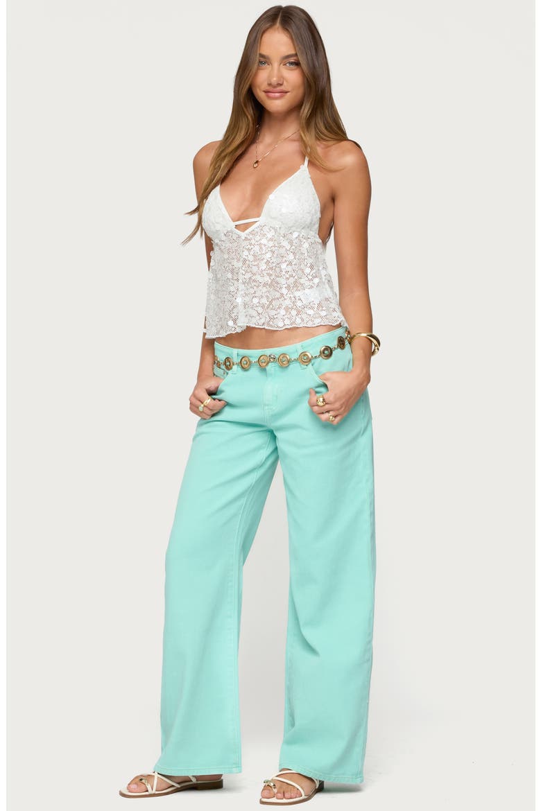 Roman Slouchy Low Rise Wide Leg Jeans, Alternate, color, AQUA