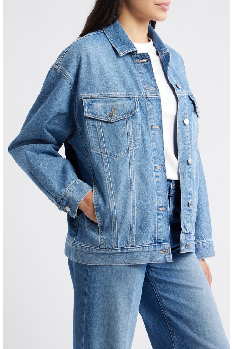 Luna Denim Trucker Jacket, Alternate, color, MID BLUE 90S