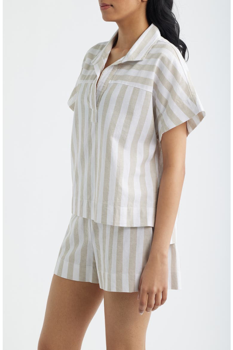Relaxed Stripe Shirt, Alternate, color, SAND