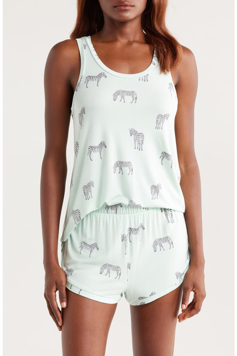 Good Times Short Pajamas, Main, color, MINT ZEBRA
