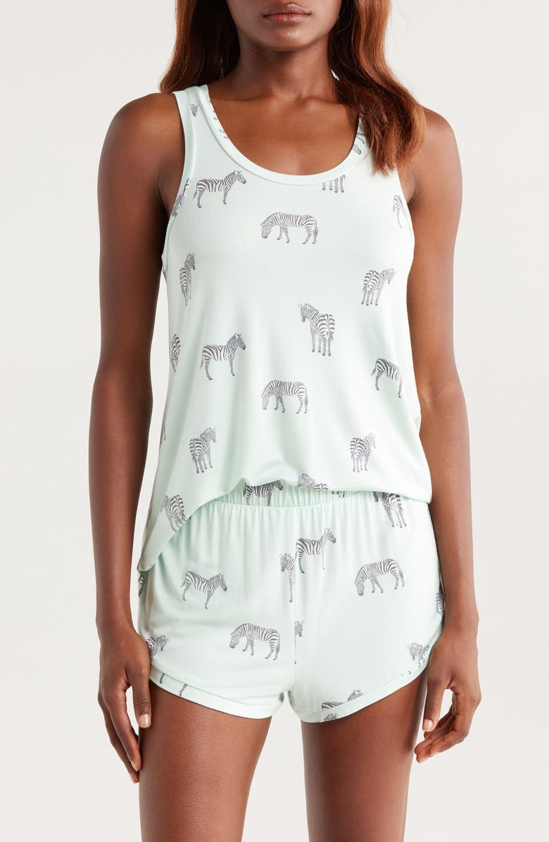 Honeydew Good Times Short Pajamas, Main, color, Mint Zebra