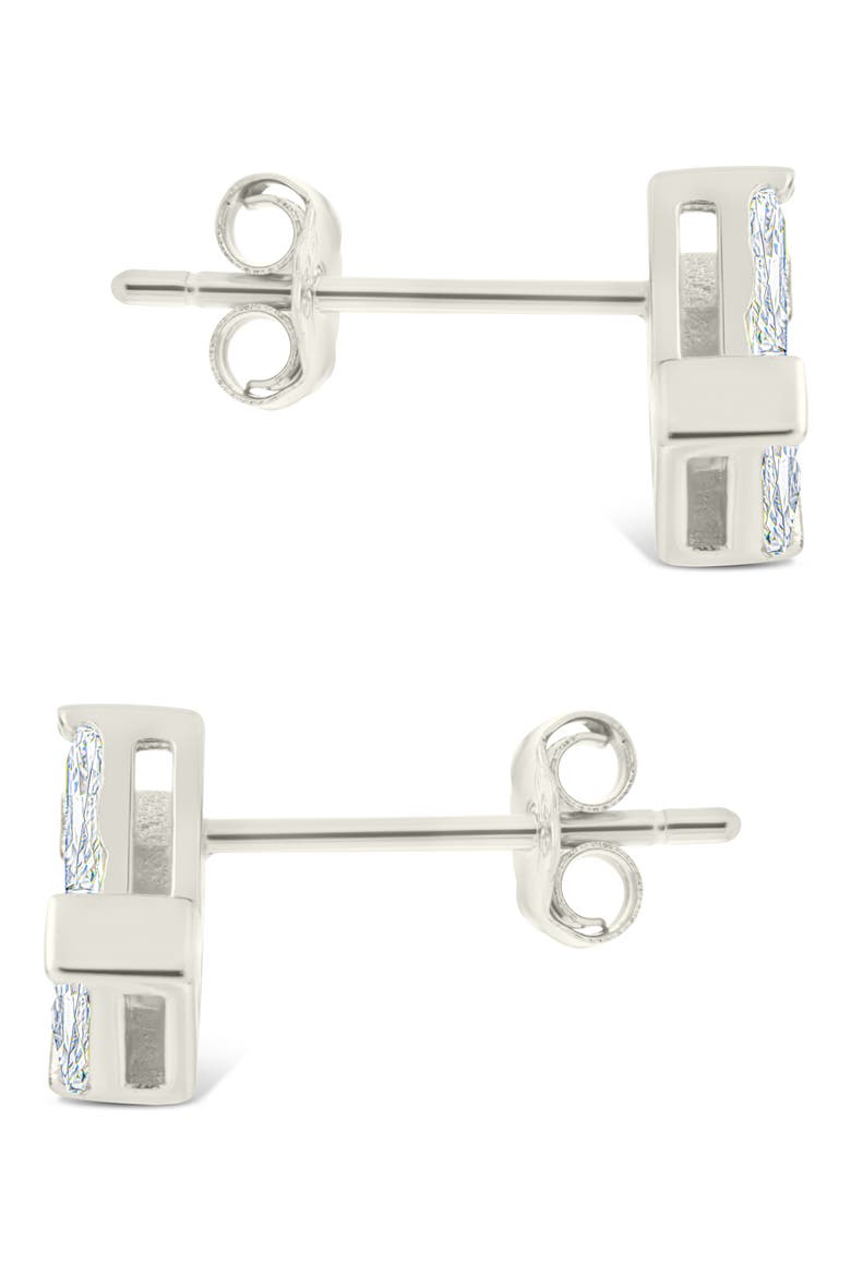 Macy Baguette Cubic Zirconia Stud Earrings, Alternate, color, SILVER
